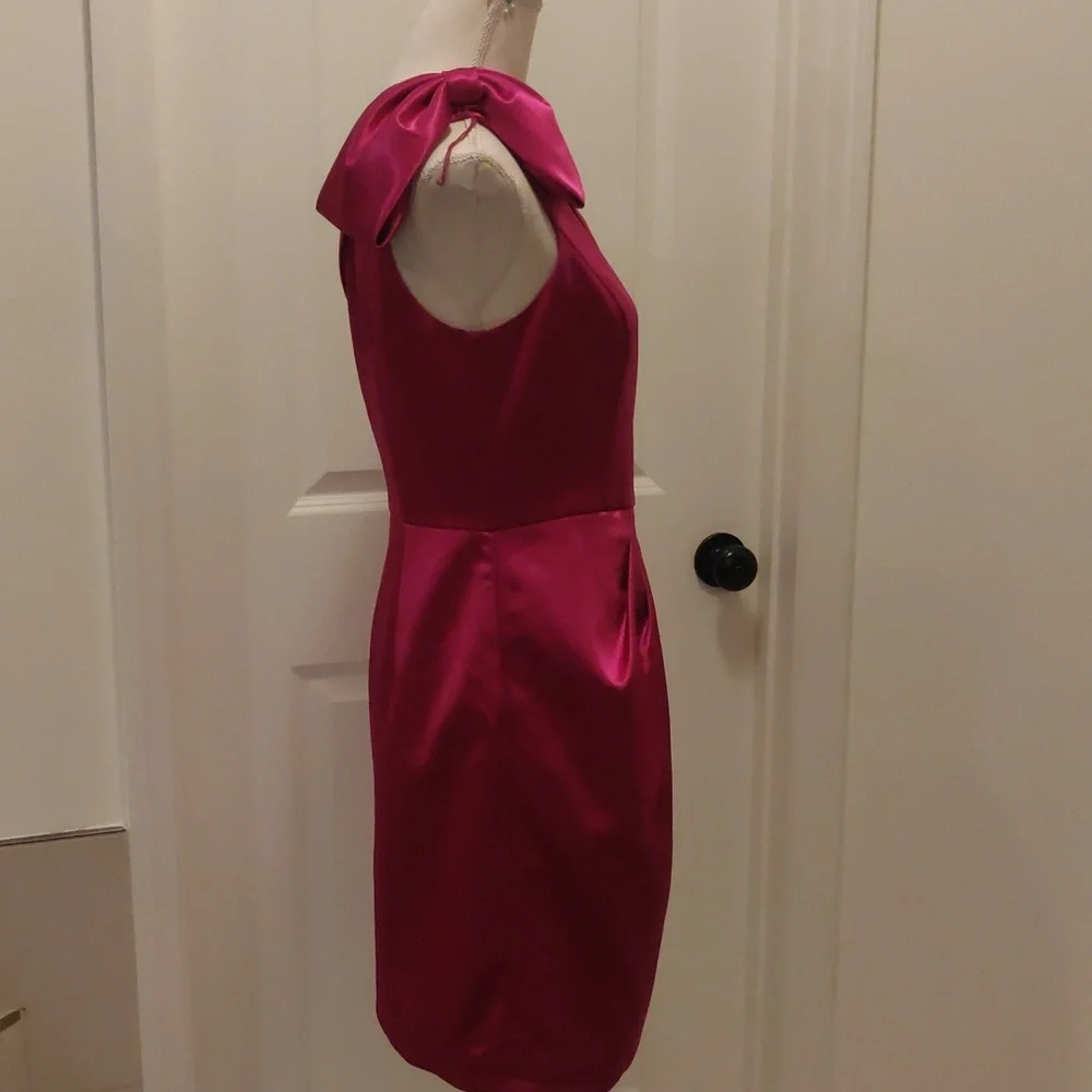 New!Aidan by Aidan Mattox Satin Bow One-Shoulder Mini Dress Y2K Cottagecore Retr - Picture 8 of 16